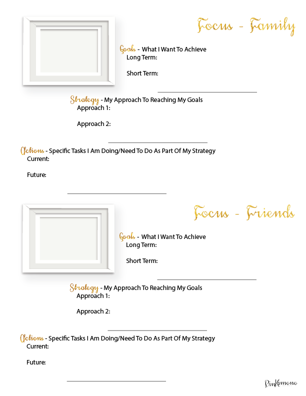 Here's a page of my new 2016 Focus Plan for Family & Friends! This is the start of our goal planning.