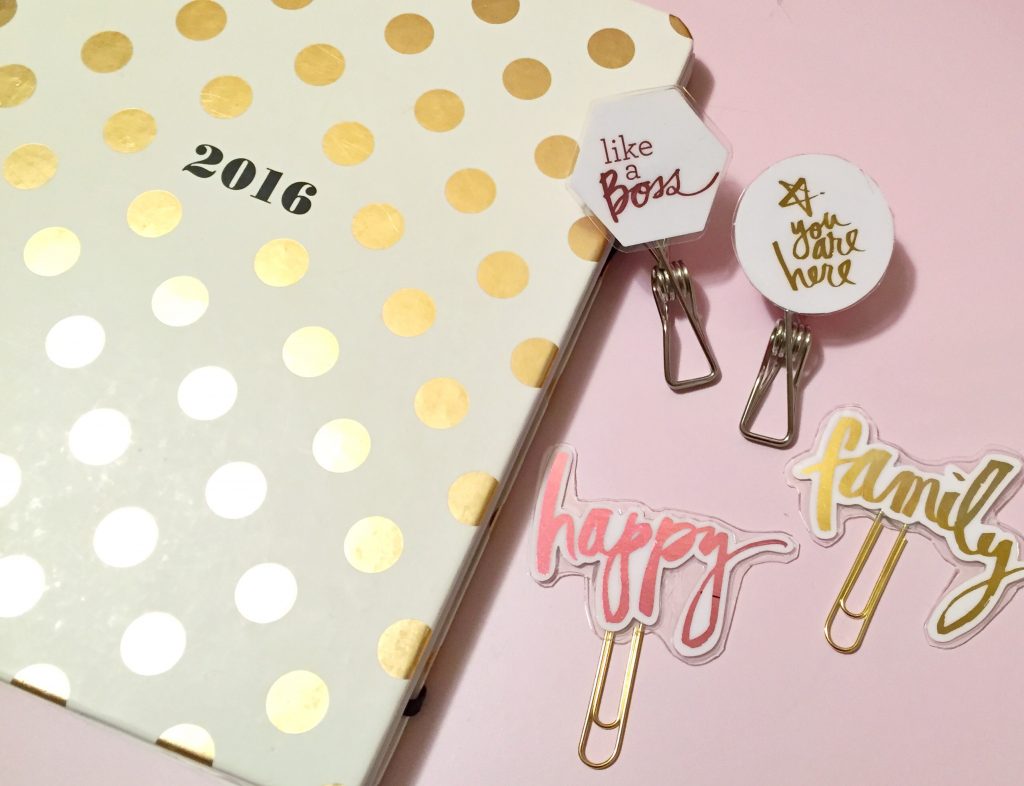 DIY MINC Planner Clips on Kate Spade Planner