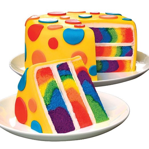 Now that's a fantastic rainbow cake. Make it with Duff Tie-Dye Premium Cake Mix.