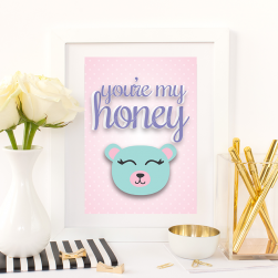 Free Printable You're My Honey from @pinkimonogirl for a gallery wall in a nursery