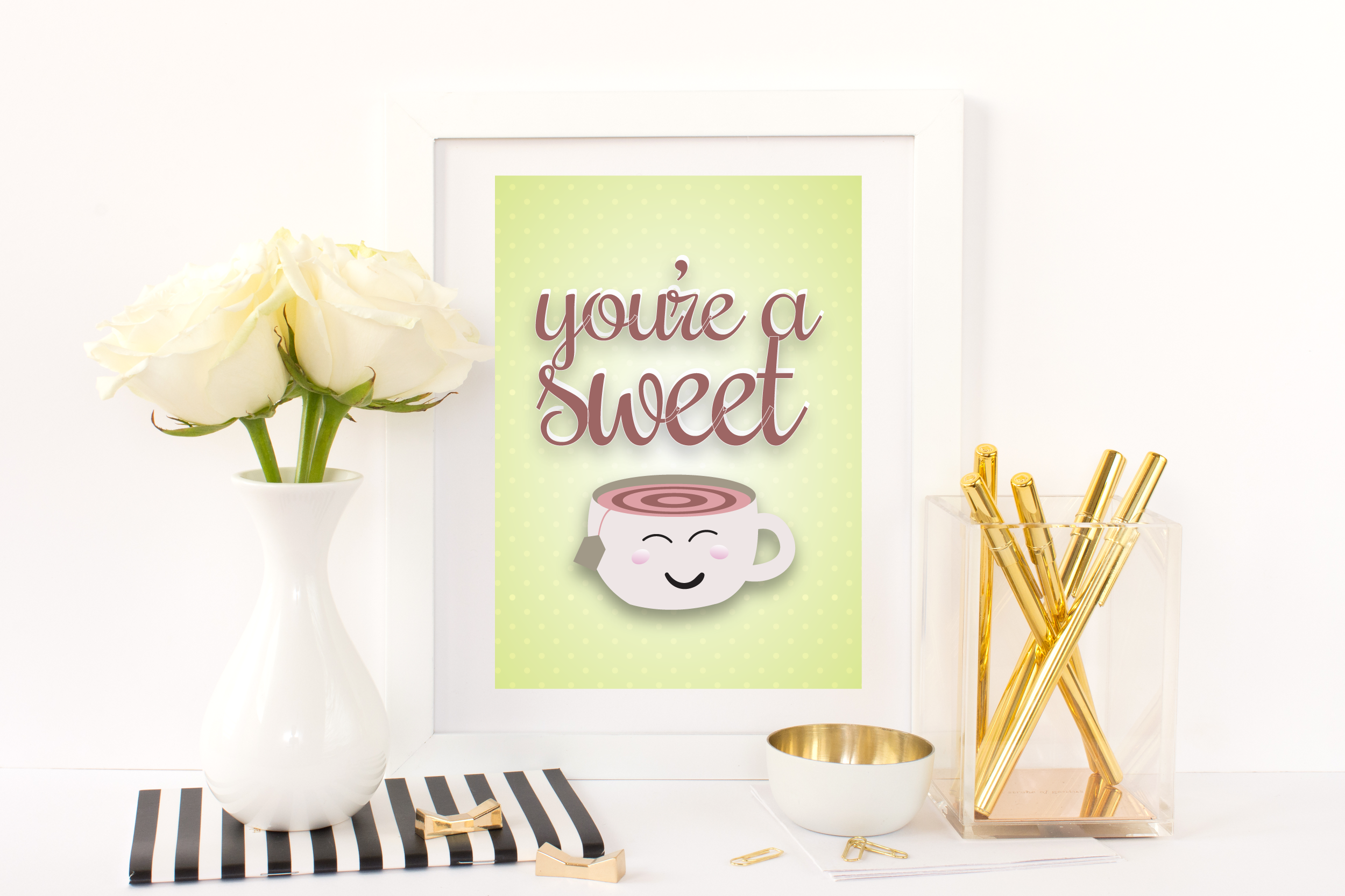 Free Printable You're A Sweet Tea from @pinkimonogirl for a gallery wall in a nursery
